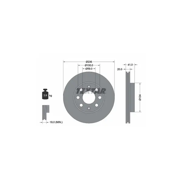 Disc frana TEXTAR 92133403