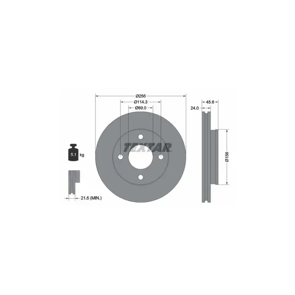 Disc frana TEXTAR 92134803