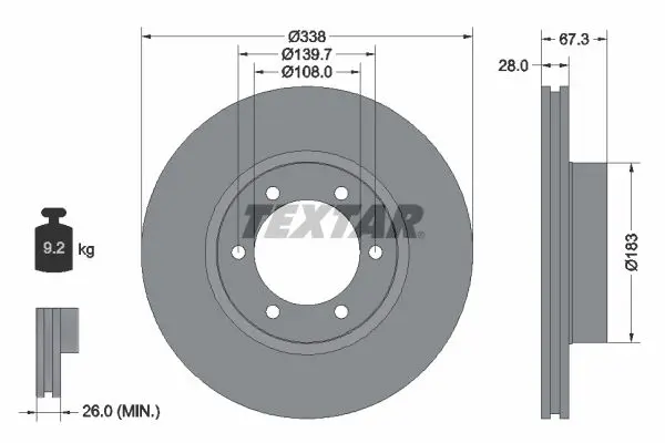 Disc frana TEXTAR 92137300