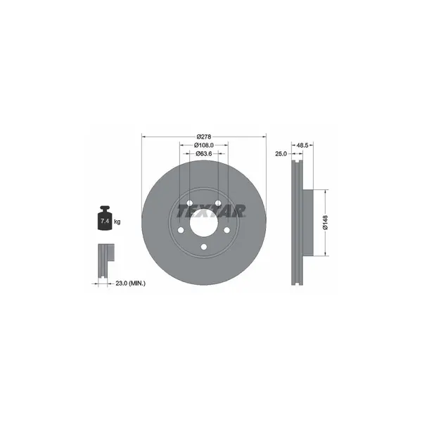Disc frana TEXTAR 92141205