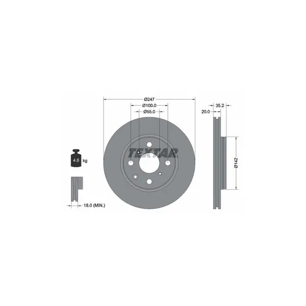 Disc frana TEXTAR 92141903