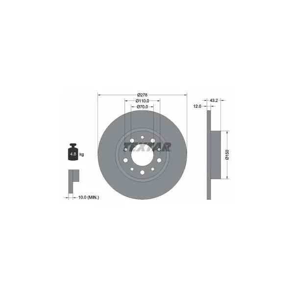 Disc frana TEXTAR 92145203