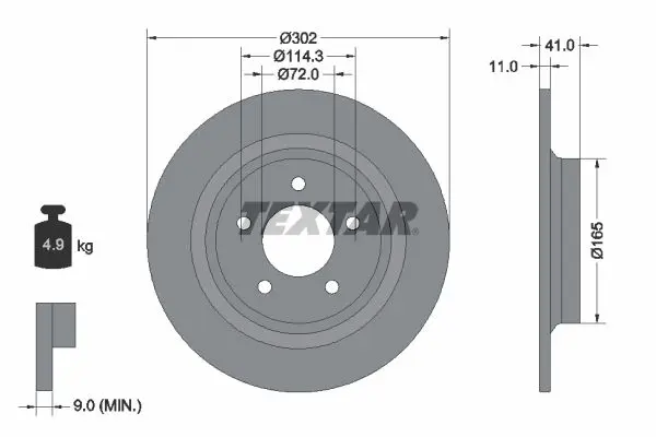 Disc frana TEXTAR 92148200