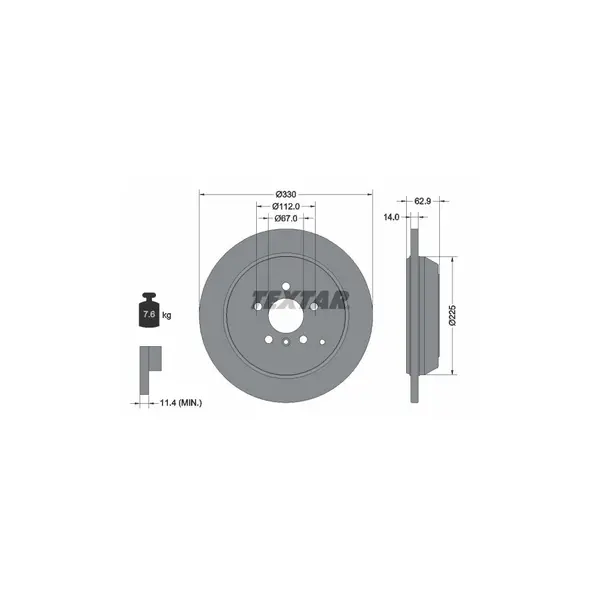 Disc frana TEXTAR 92150803