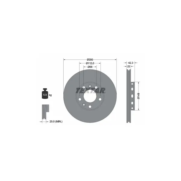Disc frana TEXTAR 92152203