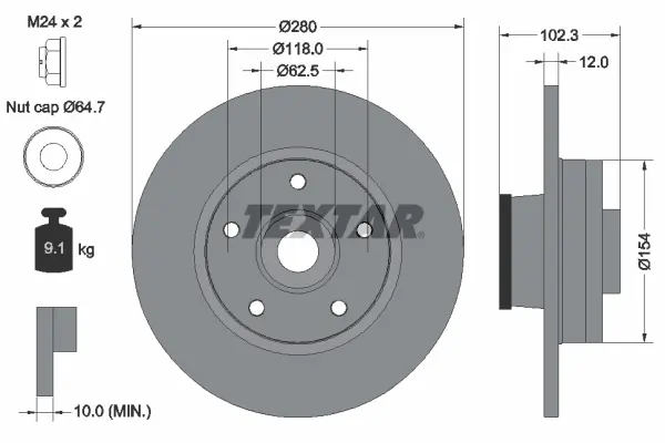 Disc frana TEXTAR 92153703