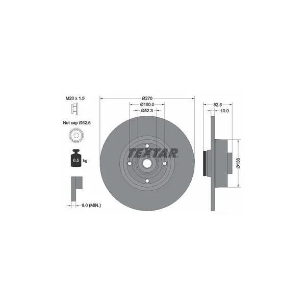 Disc frana TEXTAR 92154503