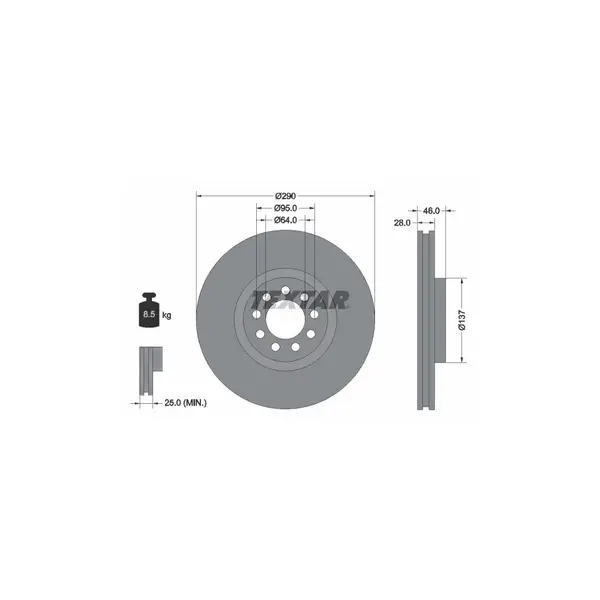 Disc frana TEXTAR 92155700