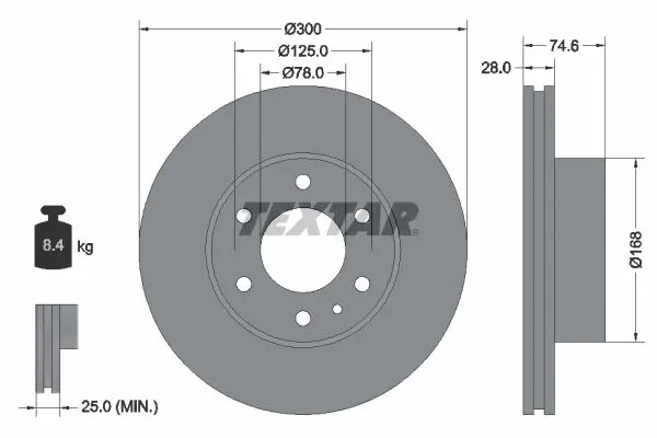Disc frana TEXTAR 92155900