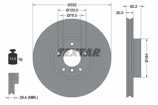 Disc frana TEXTAR 92160805