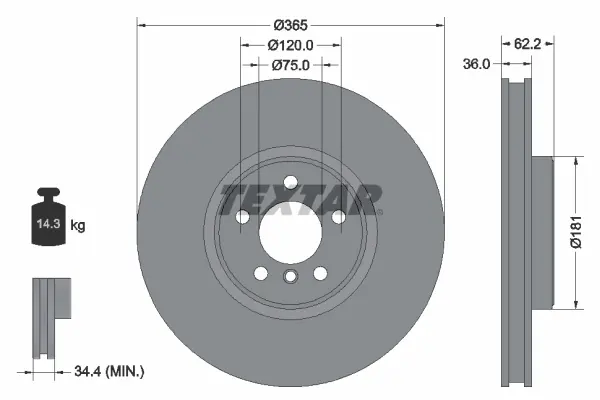 Disc frana TEXTAR 92161005