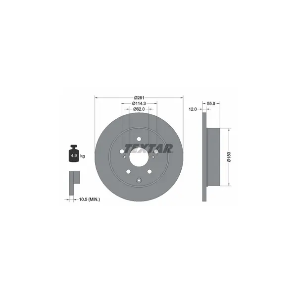 Disc frana TEXTAR 92162103