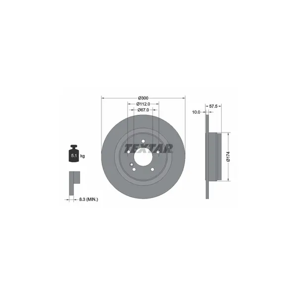 Disc frana TEXTAR 92163303