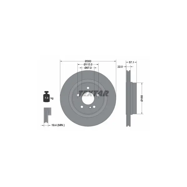 Disc frana TEXTAR 92163605