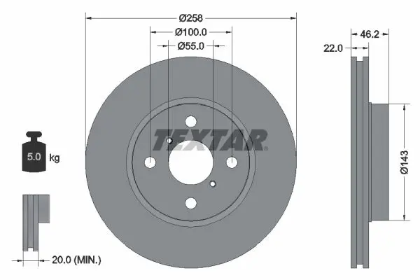 Disc frana TEXTAR 92164200
