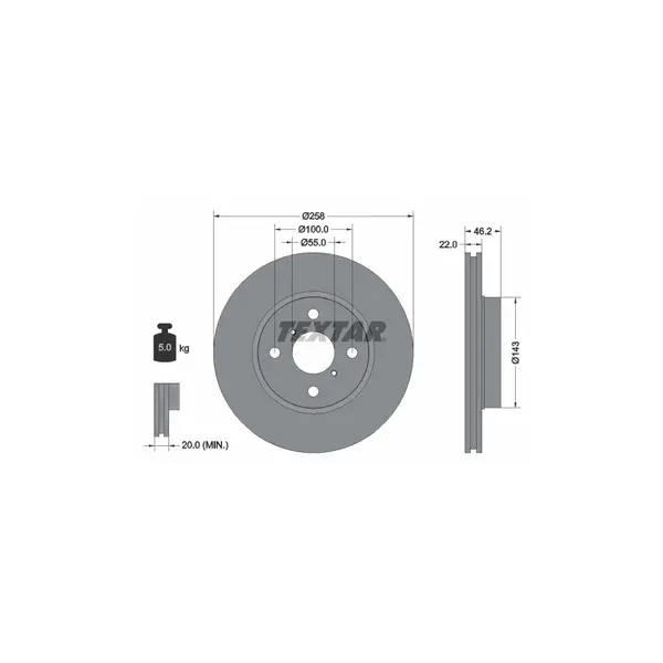 Disc frana TEXTAR 92164203