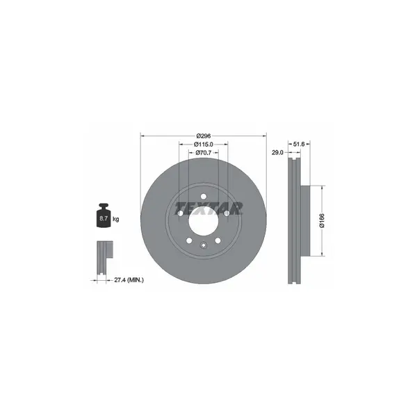Disc frana TEXTAR 92165405