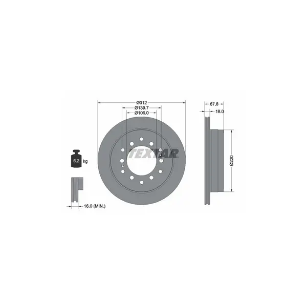 Disc frana TEXTAR 92170103