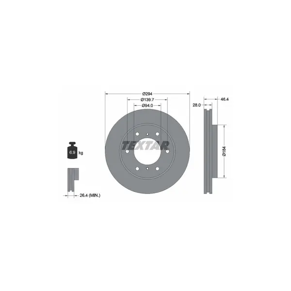 Disc frana TEXTAR 92180205