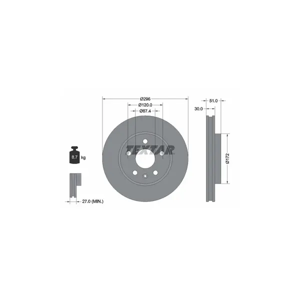 Disc frana TEXTAR 92186905