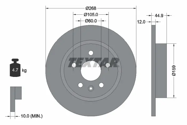 Disc frana TEXTAR 92205503