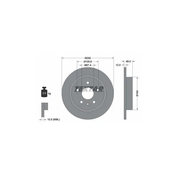 Disc frana TEXTAR 92222903
