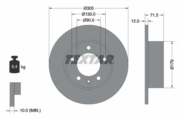 Disc frana TEXTAR 92228700