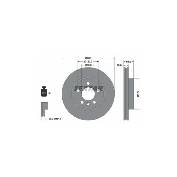 Disc frana TEXTAR 92228905