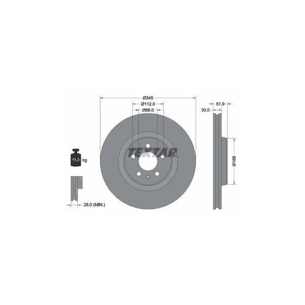 Disc frana TEXTAR 92229205