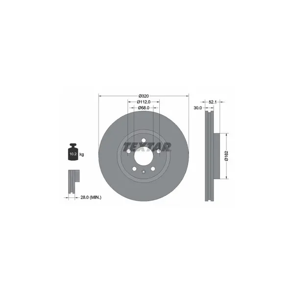 Disc frana TEXTAR 92229305