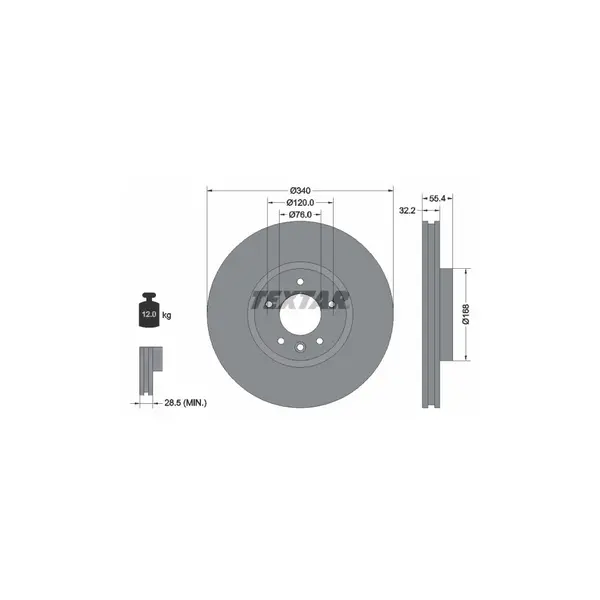 Disc frana TEXTAR 92230305