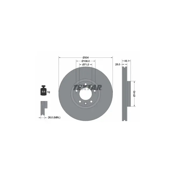 Disc frana TEXTAR 92232305
