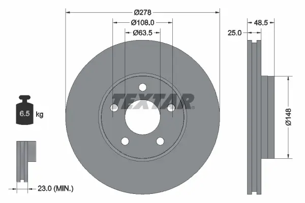 Disc frana TEXTAR 92237703