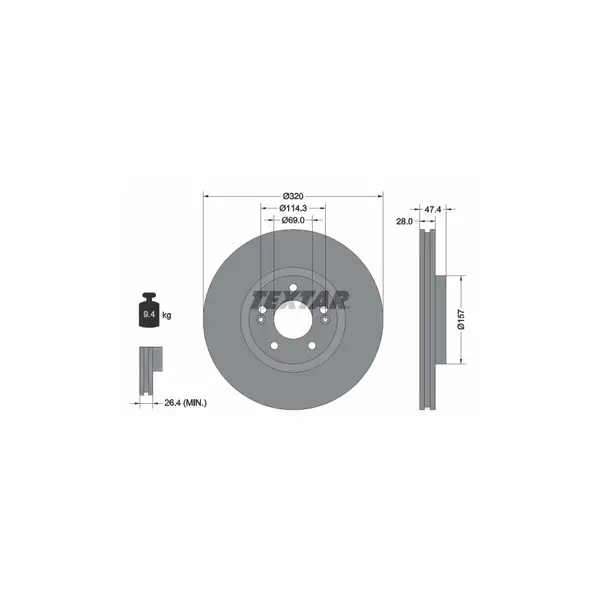 Disc frana TEXTAR 92237805