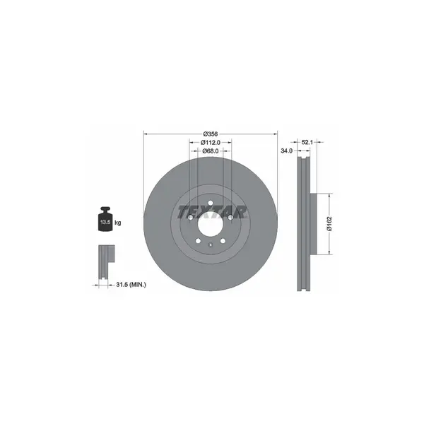 Disc frana TEXTAR 92238205