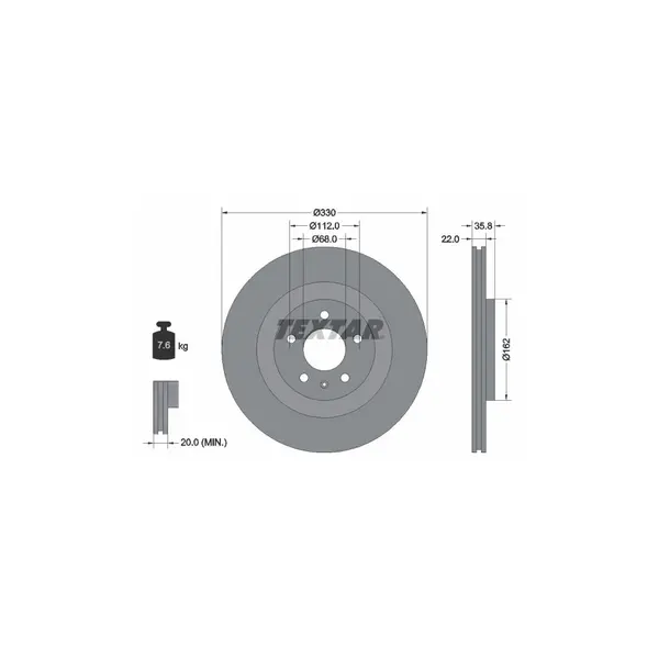 Disc frana TEXTAR 92238305