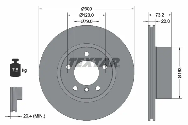 Disc frana TEXTAR 92238505