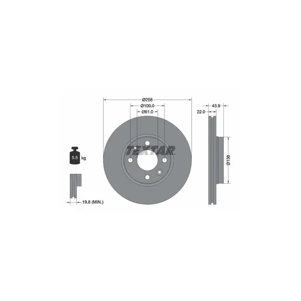 Disc frana TEXTAR 92241503