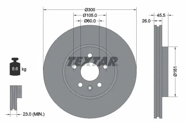 Disc frana TEXTAR 92243303