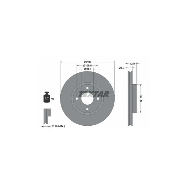 Disc frana TEXTAR 92252403