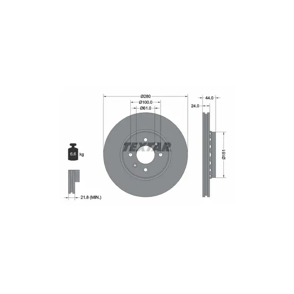 Disc frana TEXTAR 92254603