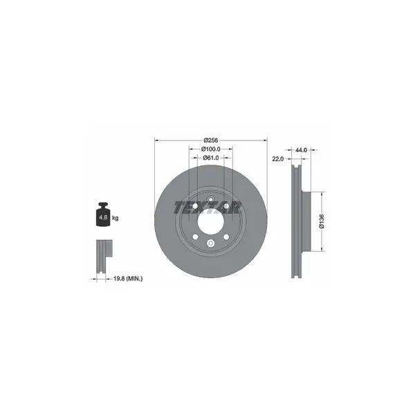 Disc frana TEXTAR 92255203