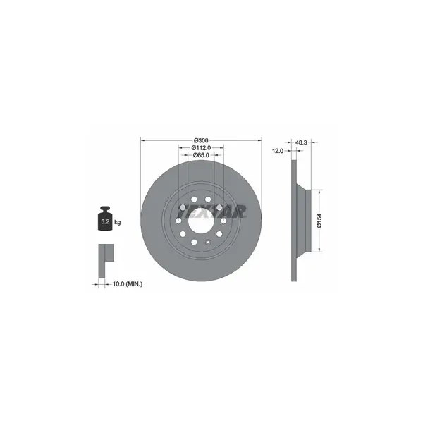 Disc frana TEXTAR 92255403