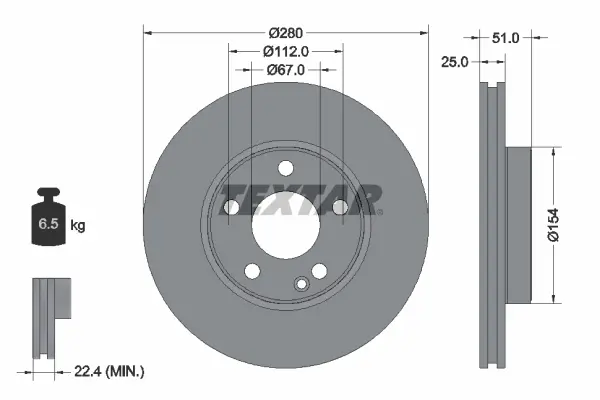 Disc frana TEXTAR 92257005