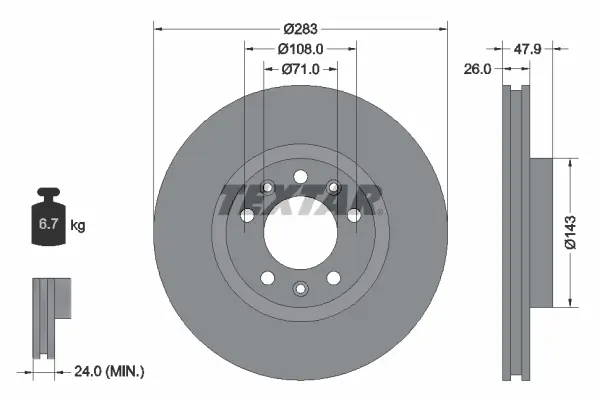 Disc frana TEXTAR 92267903