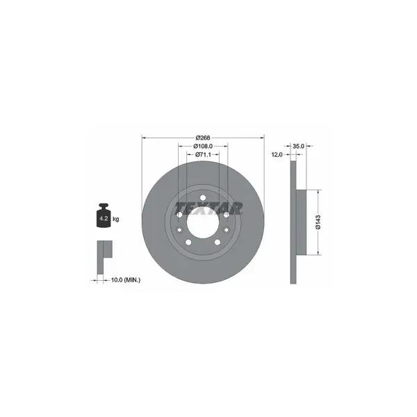 Disc frana TEXTAR 92268003