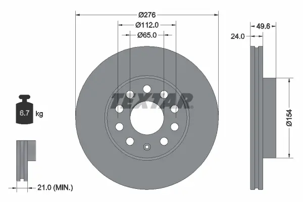 Disc frana TEXTAR 92271905