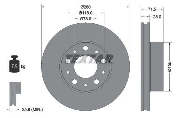 Disc frana TEXTAR 92275003