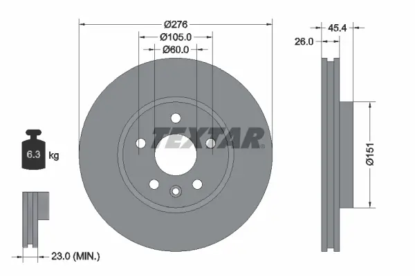 Disc frana TEXTAR 92277103