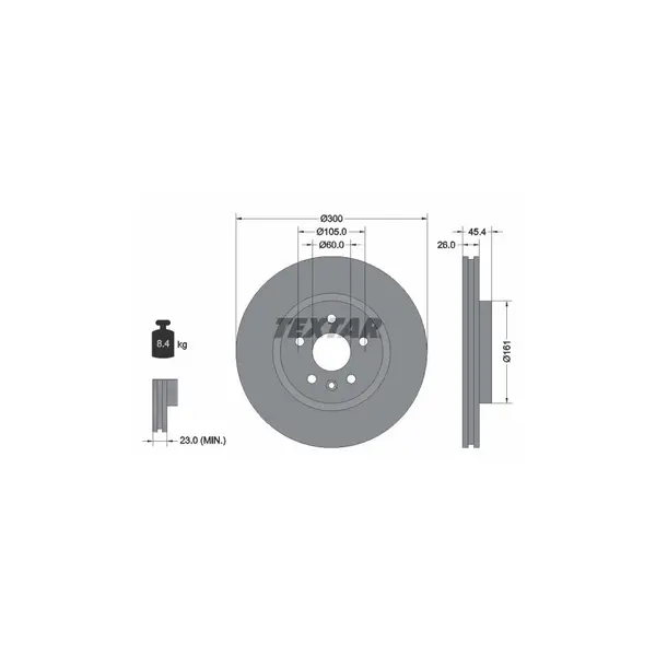 Disc frana TEXTAR 92277205